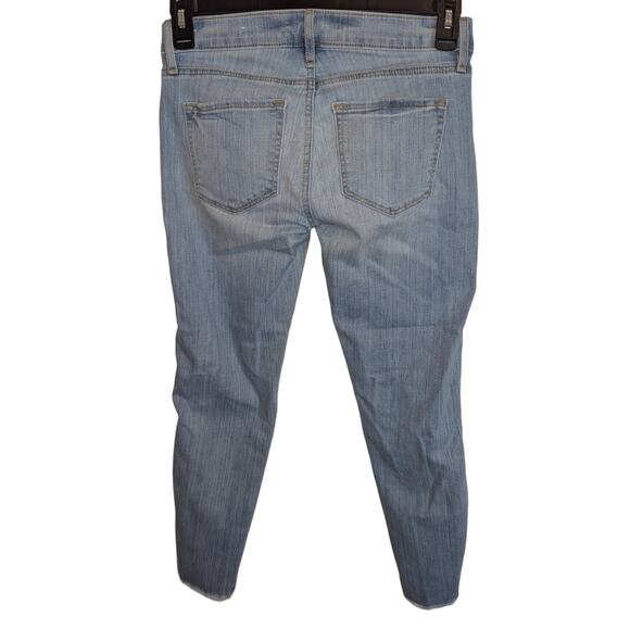 LOFT Distressed Skinny Cropped Diamond Side Stripe Jean Size 25 - Picture 4 of 7